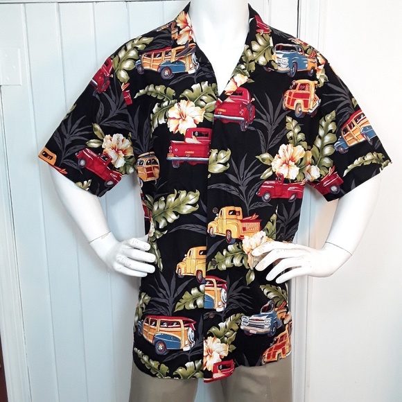 RJC Hawaiian Woodie Car Classic Retro Trucks Shirt - Picture 1 of 8